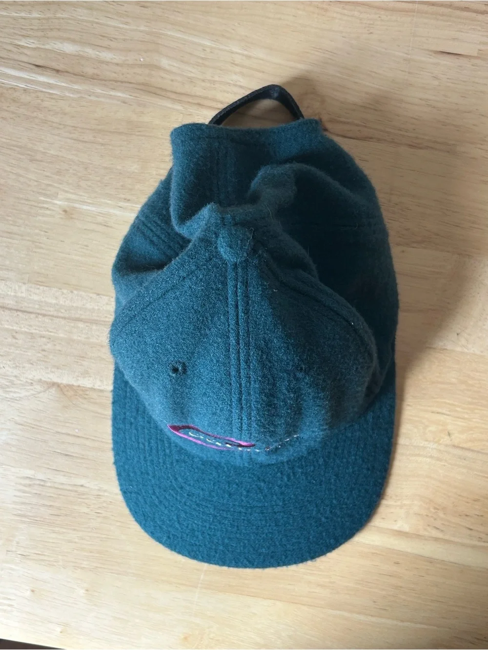 Columbia Vintage Dark Green Wool Blend Cap with Embroidered Logo